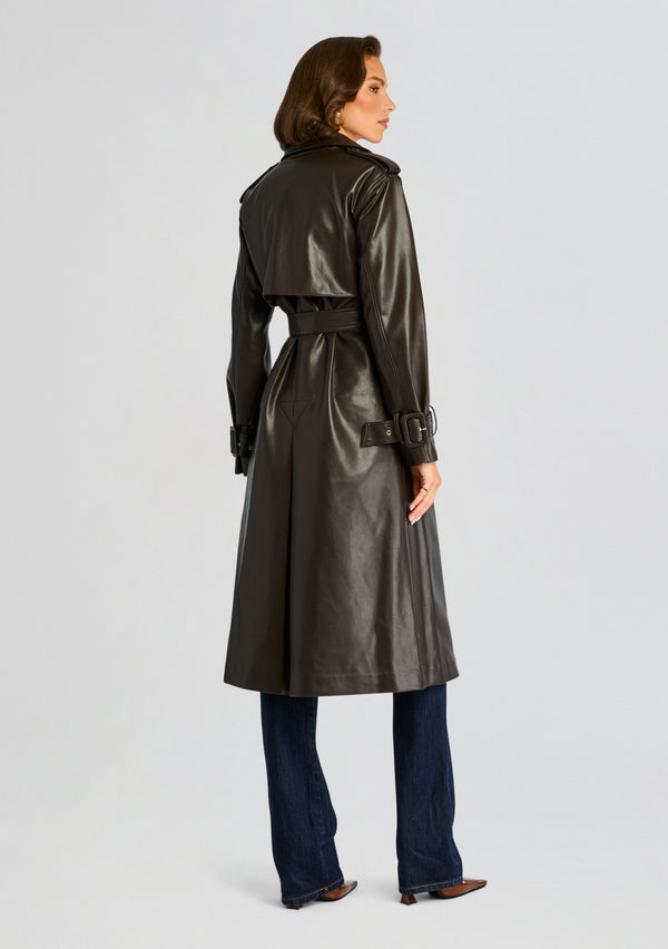 Retrofête Estelle Vegan Leather Trench Coat SEROYA