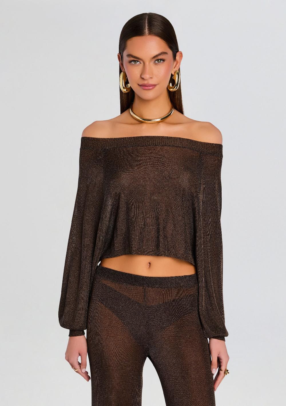 retrofête Felicity Metallic Knit Top SEROYA