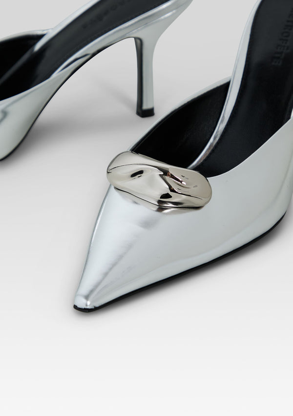 Retrofête Francesca Leather Kitten Mule Retrofête