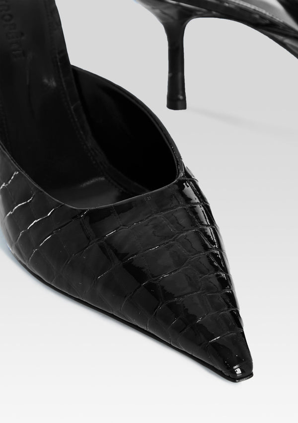 Retrofête Francesca Leather Kitten Mule Retrofête