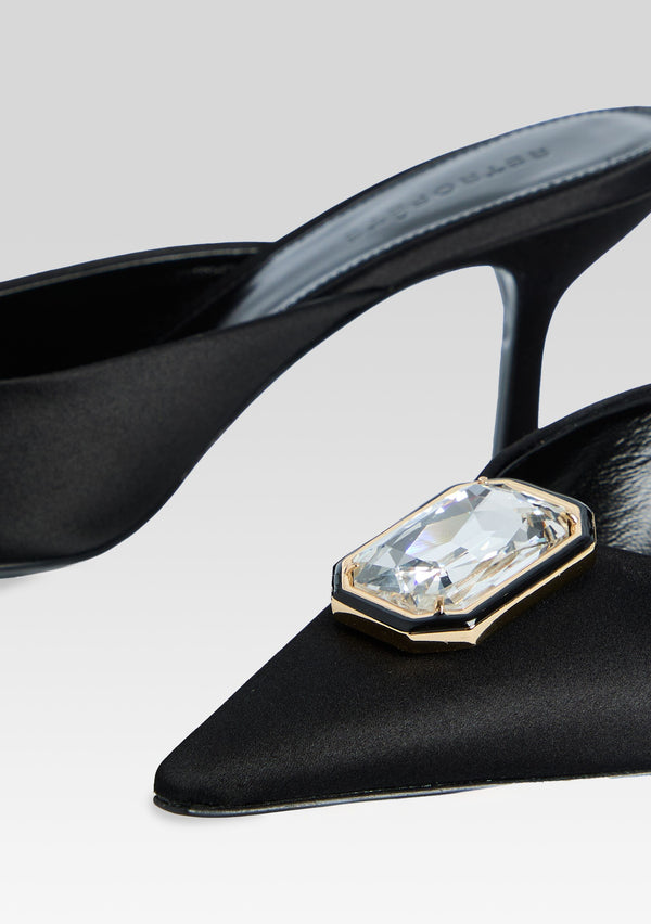 Retrofête Francesca Satin Kitten Mule Retrofête