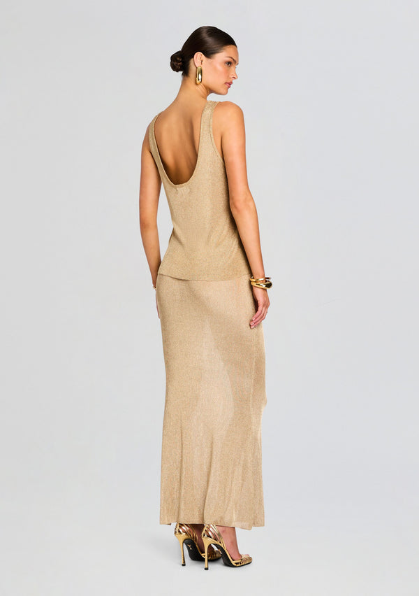 Retrofête Harmony Metallic Knit Skirt SEROYA