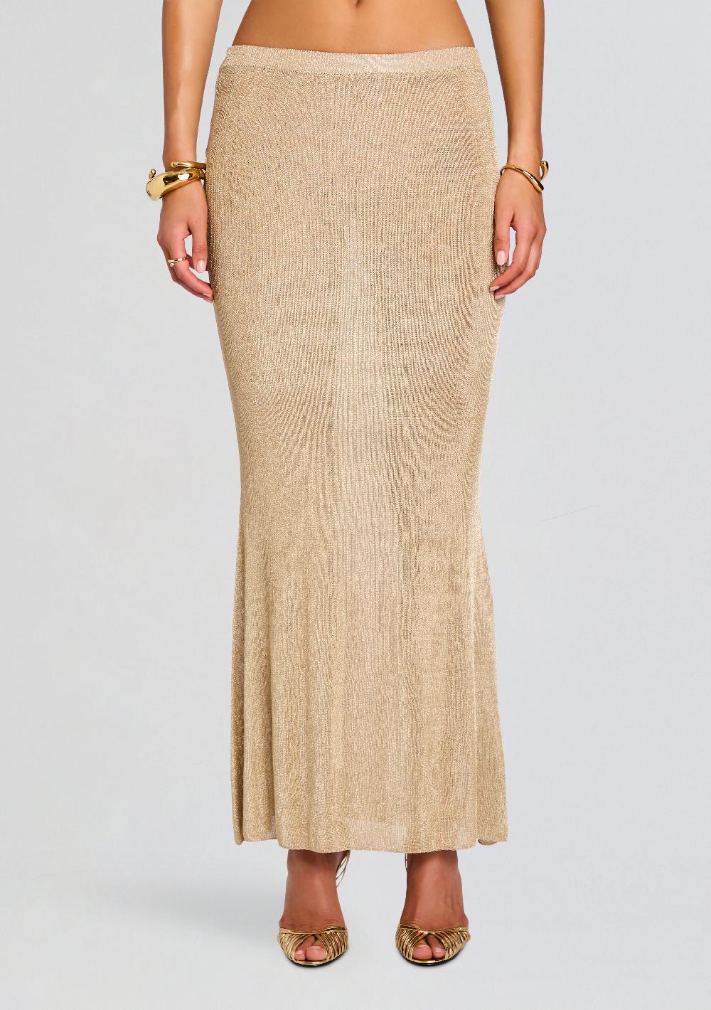 retrofête Harmony Metallic Knit Skirt SEROYA