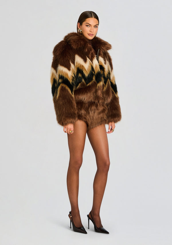 Retrofête Ismay Faux Fur Bomber Retrofête