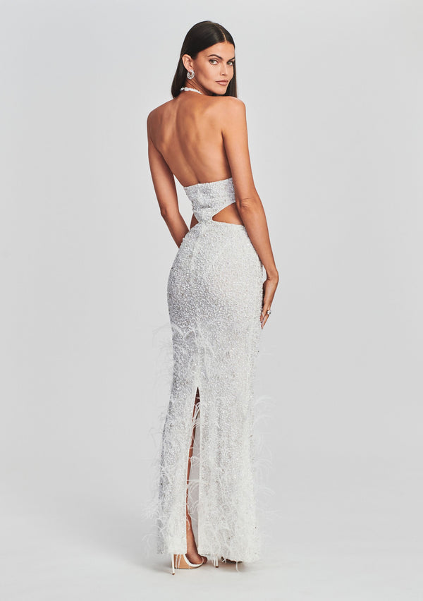 Retrofête Katerina Sequin Feather Dress Retrofête