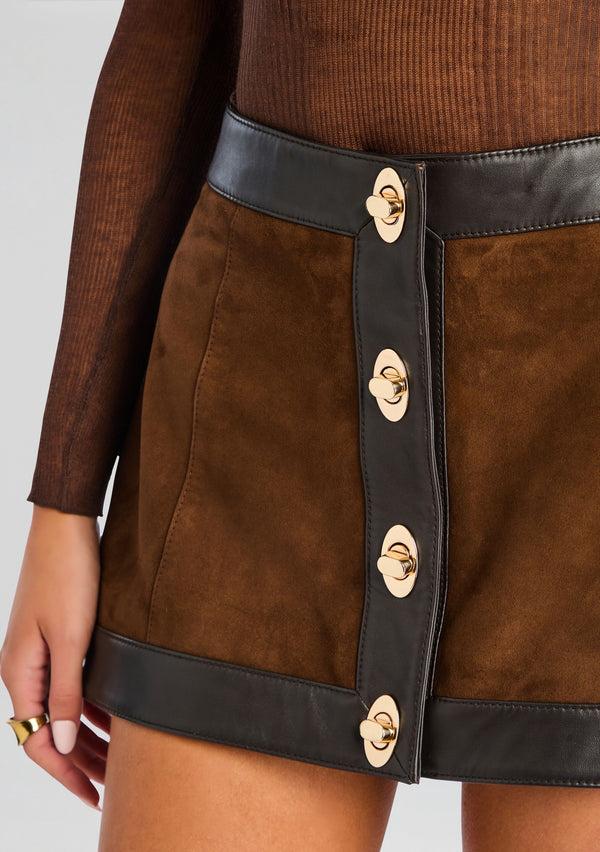 Retrofête Lisbeth Suede Leather Skirt Retrofête