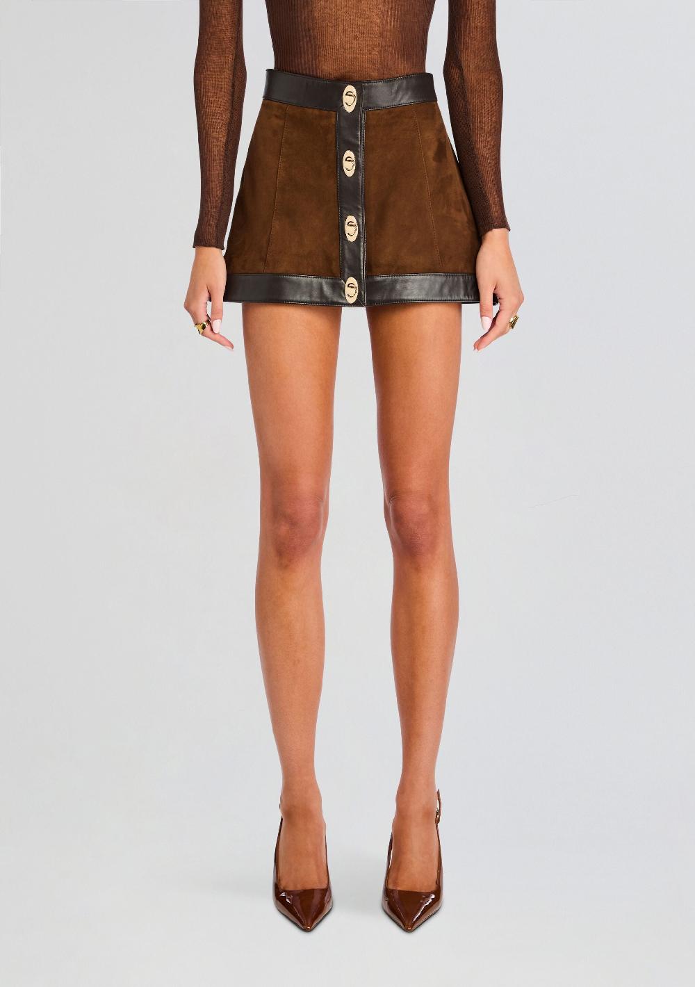 retrofête Lisbeth Suede Leather Skirt retrofête