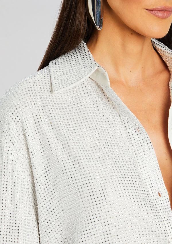 Retrofête Maddox Embellished Shirt Dress Retrofête