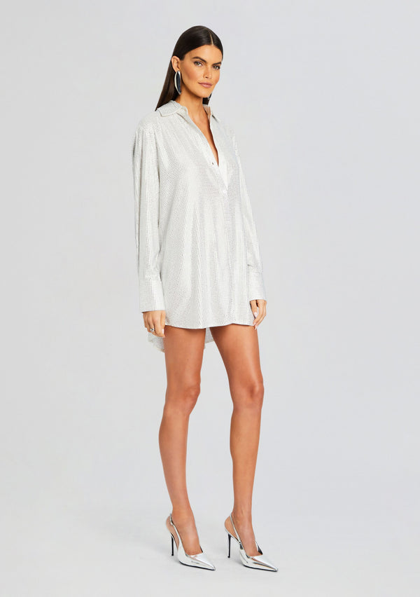 Retrofête Maddox Embellished Shirt Dress Retrofête