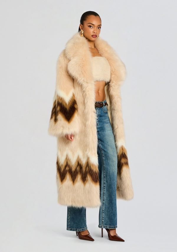 Retrofête Magali Faux Fur Coat Retrofête