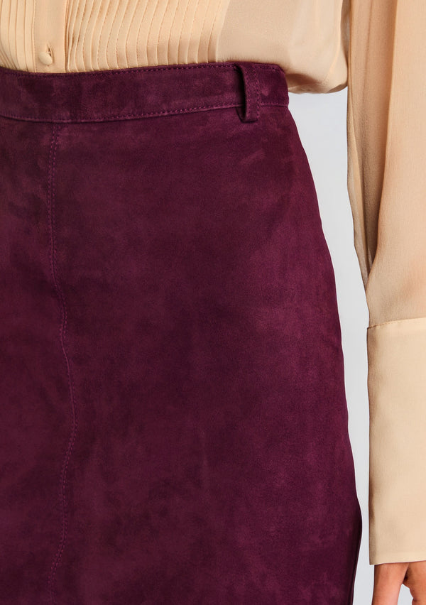 Retrofête Marcella Suede Leather Skirt Retrofête