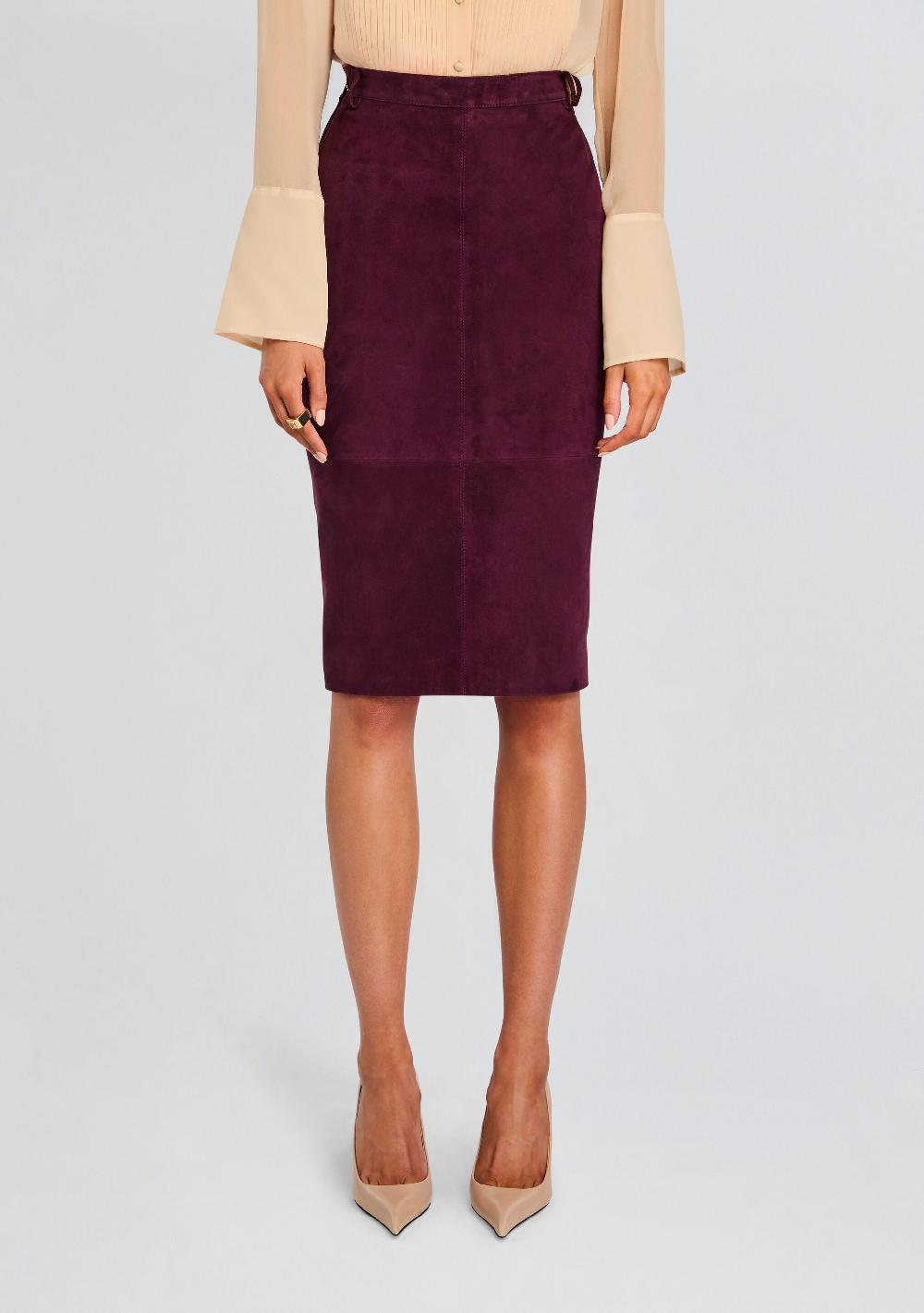 retrofête Marcella Suede Leather Skirt retrofête