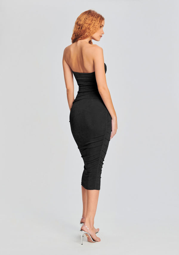 Retrofête Martha Strapless Midi Dress SEROYA