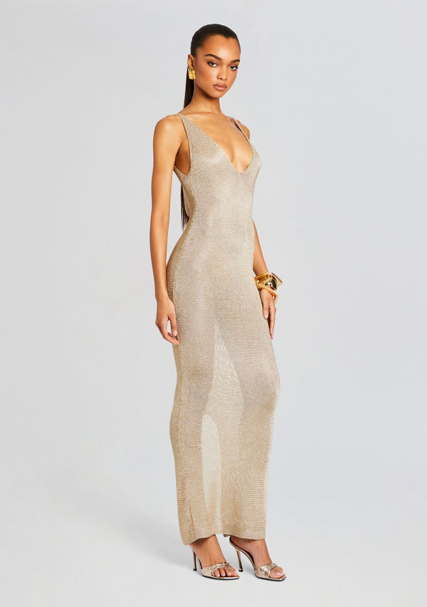 Retrofête Metallic Knit Dress Bananhot