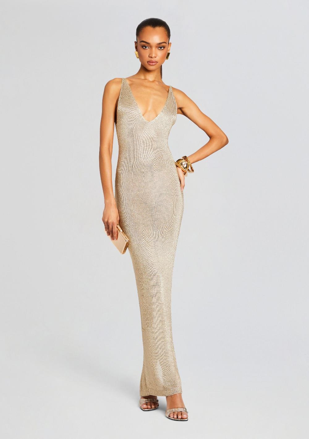 retrofête Metallic Knit Dress Bananhot