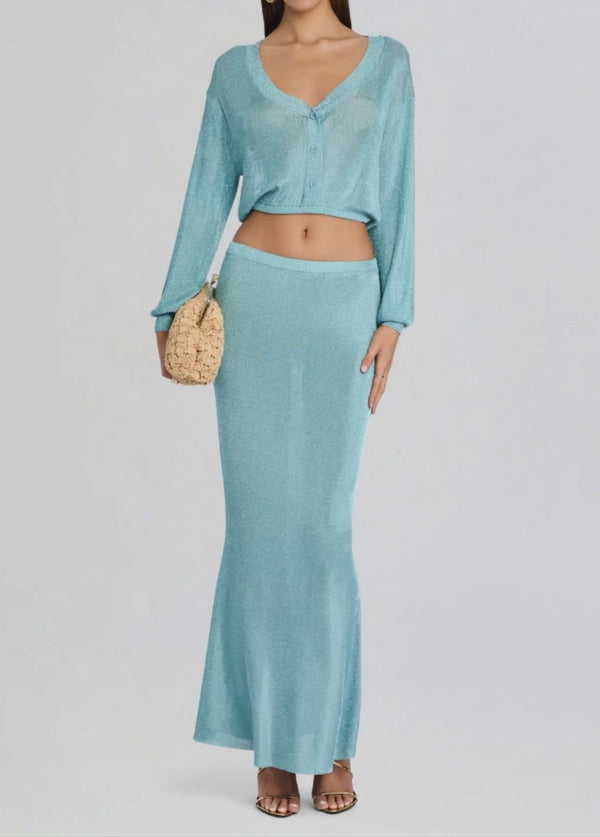 Retrofête Moni Metallic Knit Cardigan SEROYA