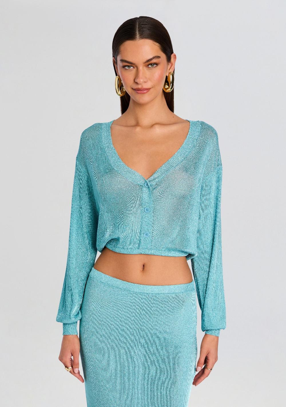 retrofête Moni Metallic Knit Cardigan SEROYA