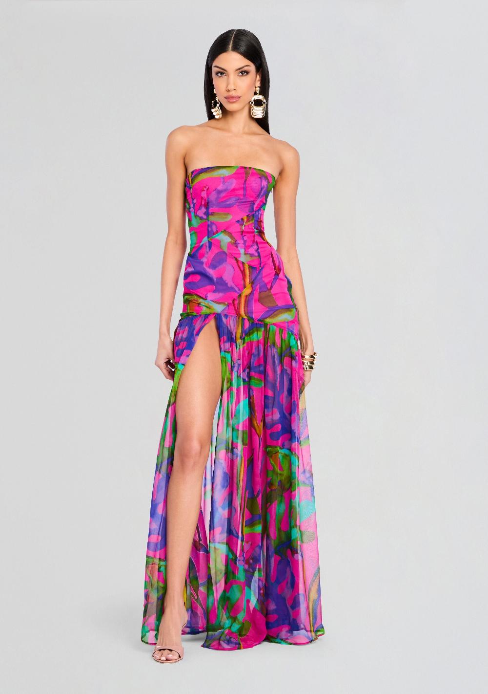 retrofête Nicole Silk Chiffon Dress retrofête