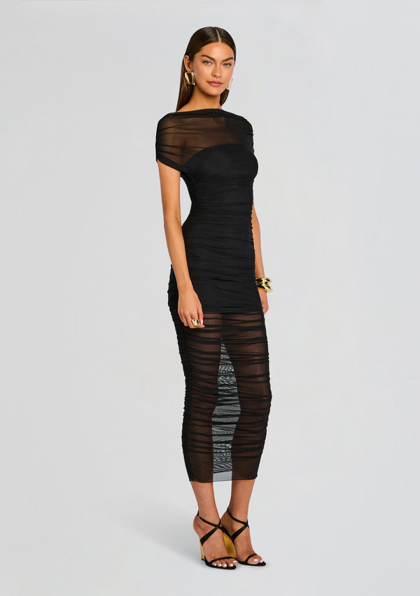 Retrofête Noel Mesh Midi Dress SEROYA