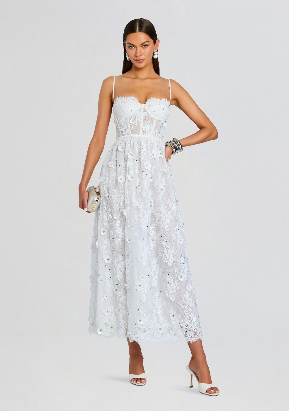 retrofête Noema Embellished Lace Dress retrofête