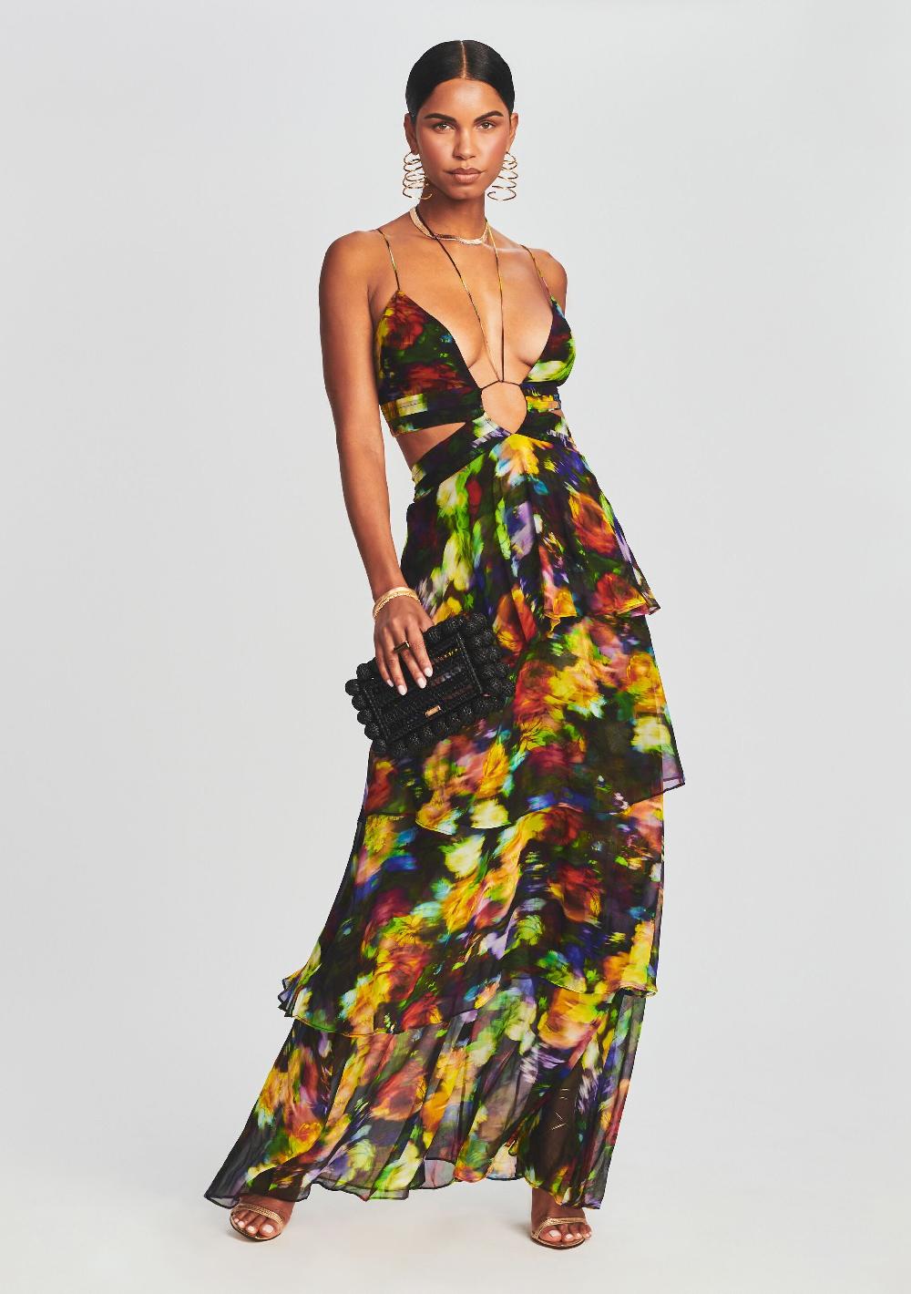 retrofête Paulina Silk Chiffon Dress retrofête