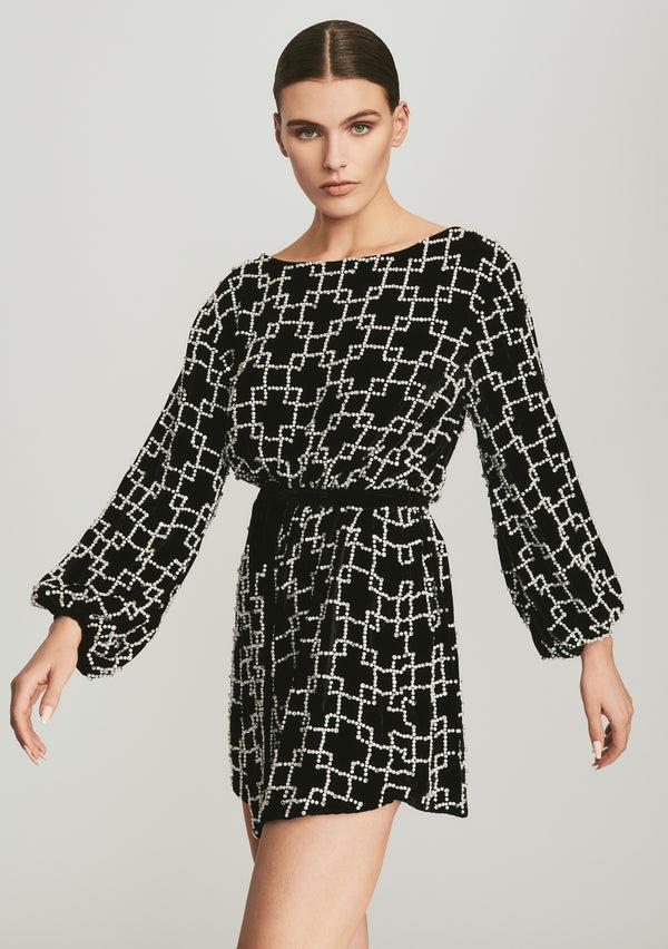 Retrofête Pearl Grid Grace Dress Retrofête