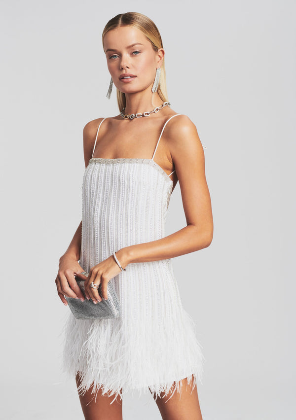 Retrofête Rubina Sequin Feather Dress Retrofête