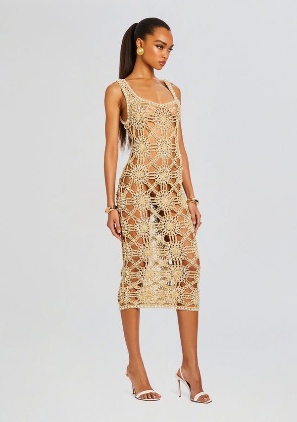 Retrofête Saffron Knit Crochet Dress Retrofête