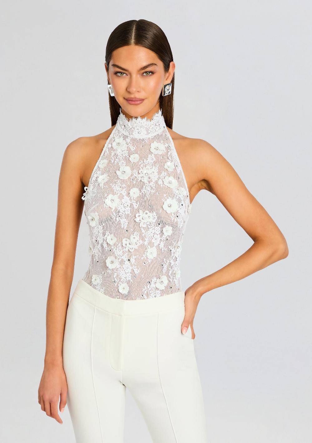 retrofête Saga Lace Embellished Bodysuit retrofête