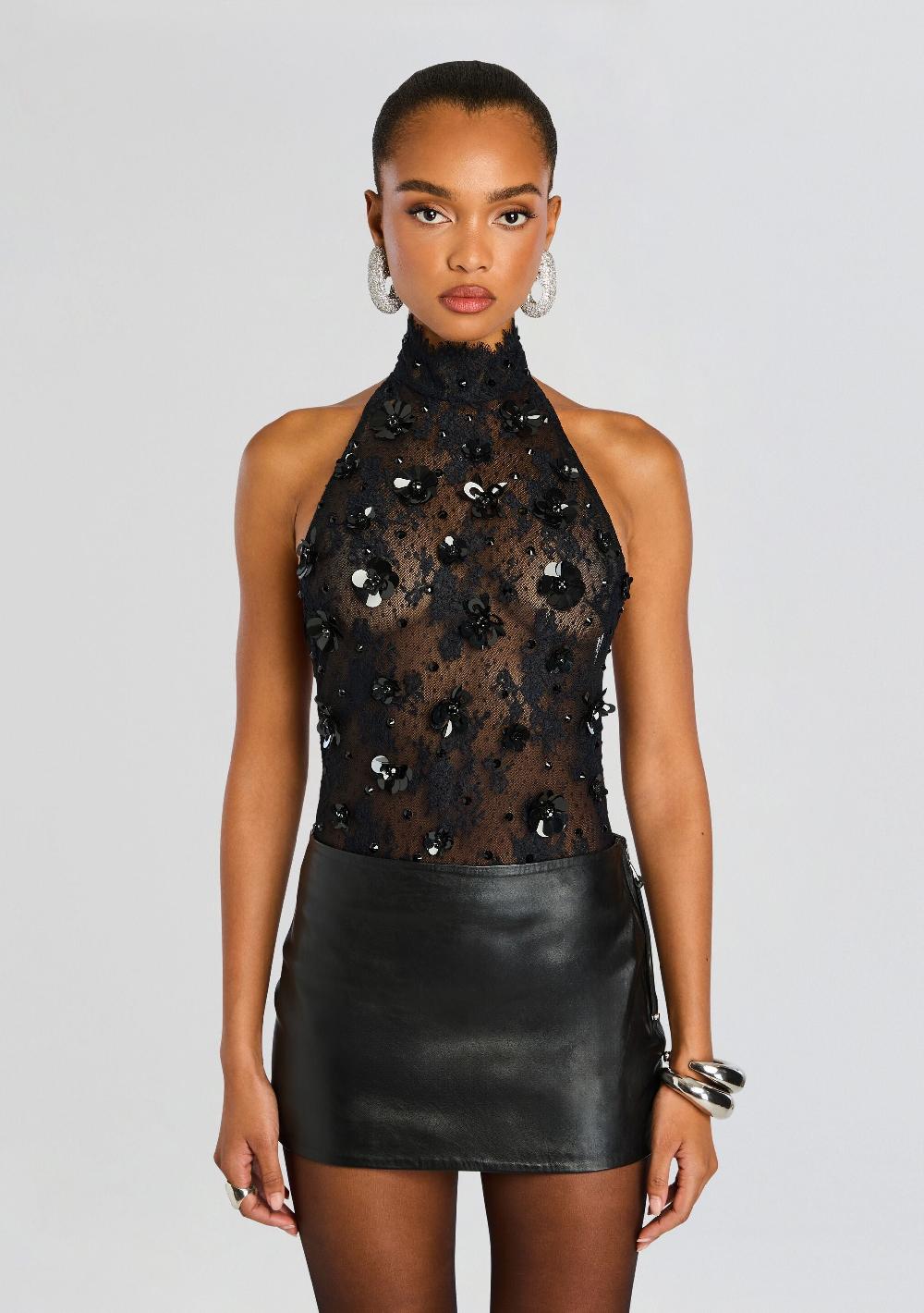 retrofête Saga Lace Embellished Bodysuit retrofête