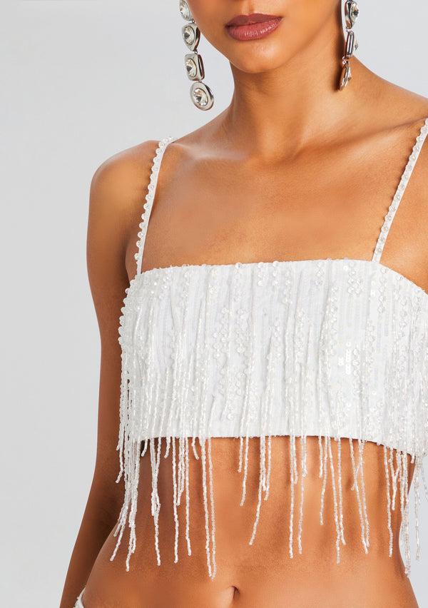 Retrofête Saylor Sequin Fringe Top Retrofête