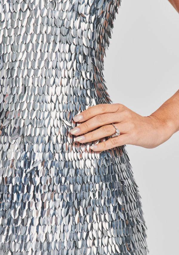 Retrofête Sirena Feather Sequin Dress Retrofête