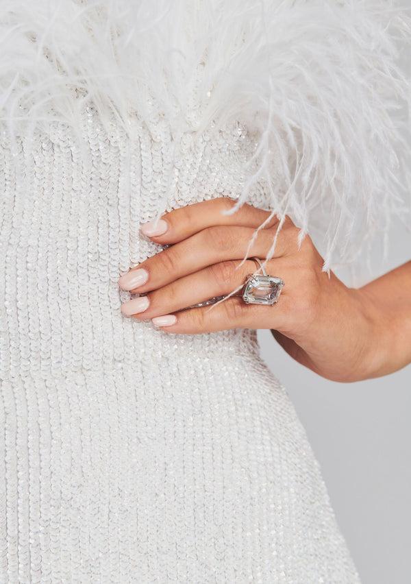 Retrofête Torin Sequin Feather Dress Retrofête