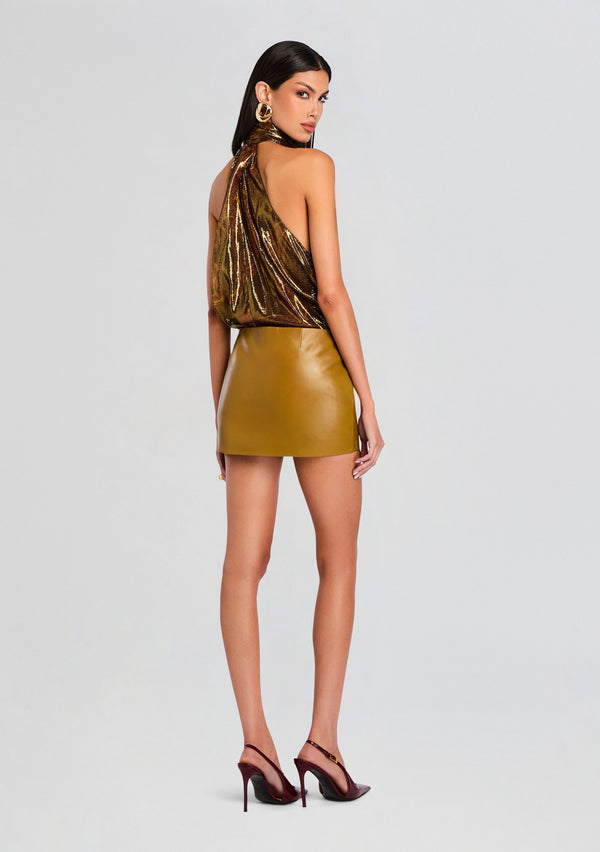 Retrofête Valerie Leather Skirt Retrofête