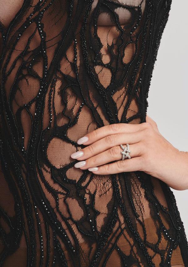 Retrofête Winnie Embellished Lace Dress Retrofête