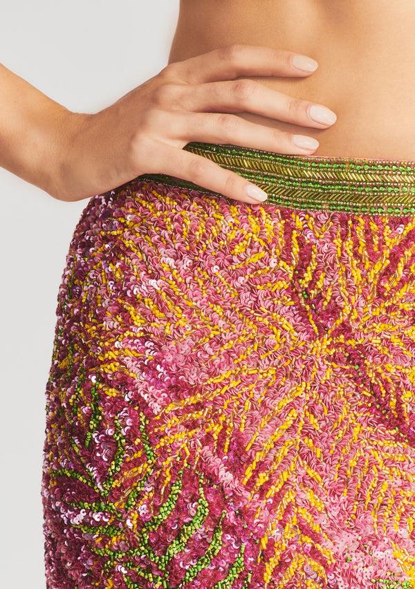 Retrofête Zulu Sequin Palm Skirt Retrofête