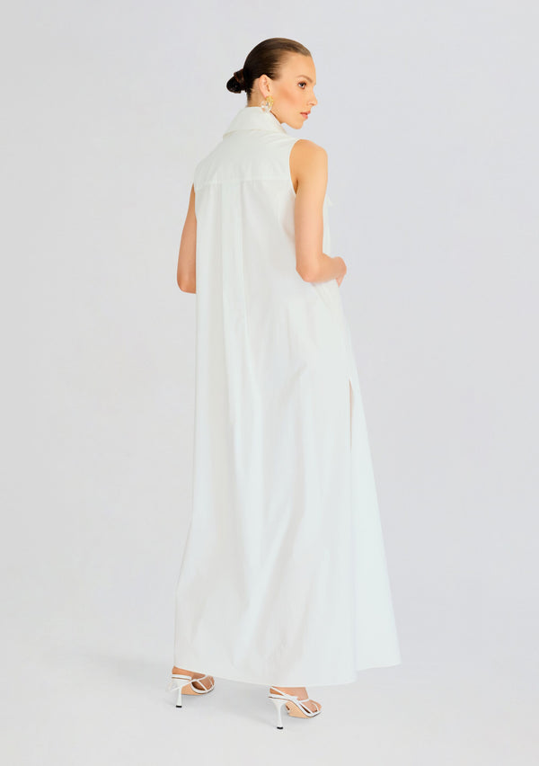 Retrofête Sleeveless Floor Length Shirt Dress Sans Faff