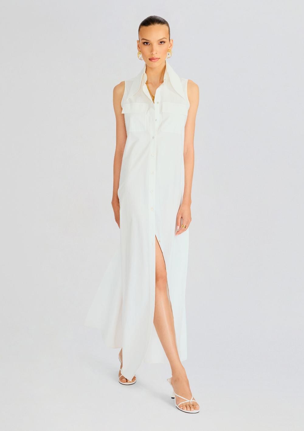 retrofête Sleeveless Floor Length Shirt Dress Sans Faff