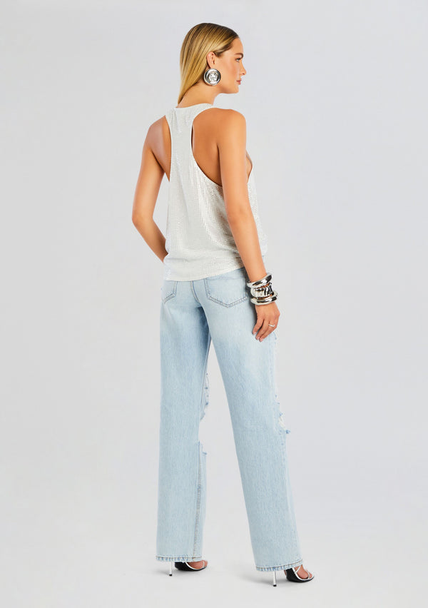 Retrofête Sunny Mid Rise Distressed Boyfriend Jean SEROYA