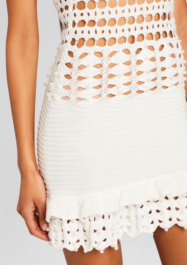 Retrofête Vali Crochet Pearl Embellished Dress Retrofête