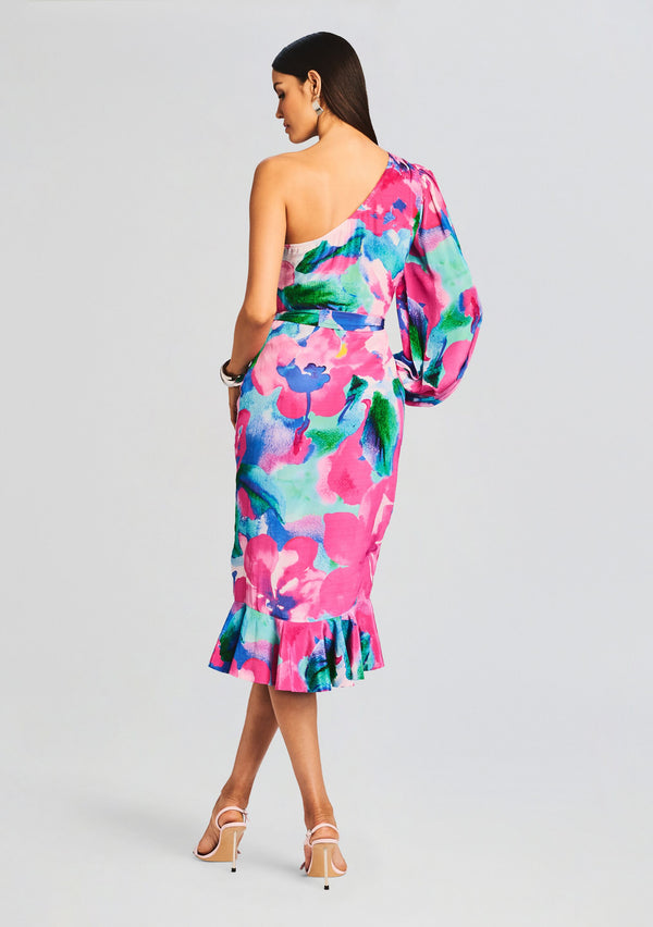 Retrofête Vesa One Shoulder Midi Dress Hemant & Nandita