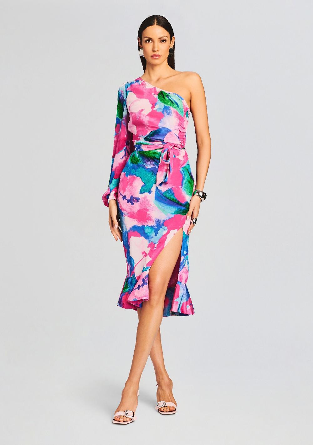 retrofête Vesa One Shoulder Midi Dress Hemant & Nandita