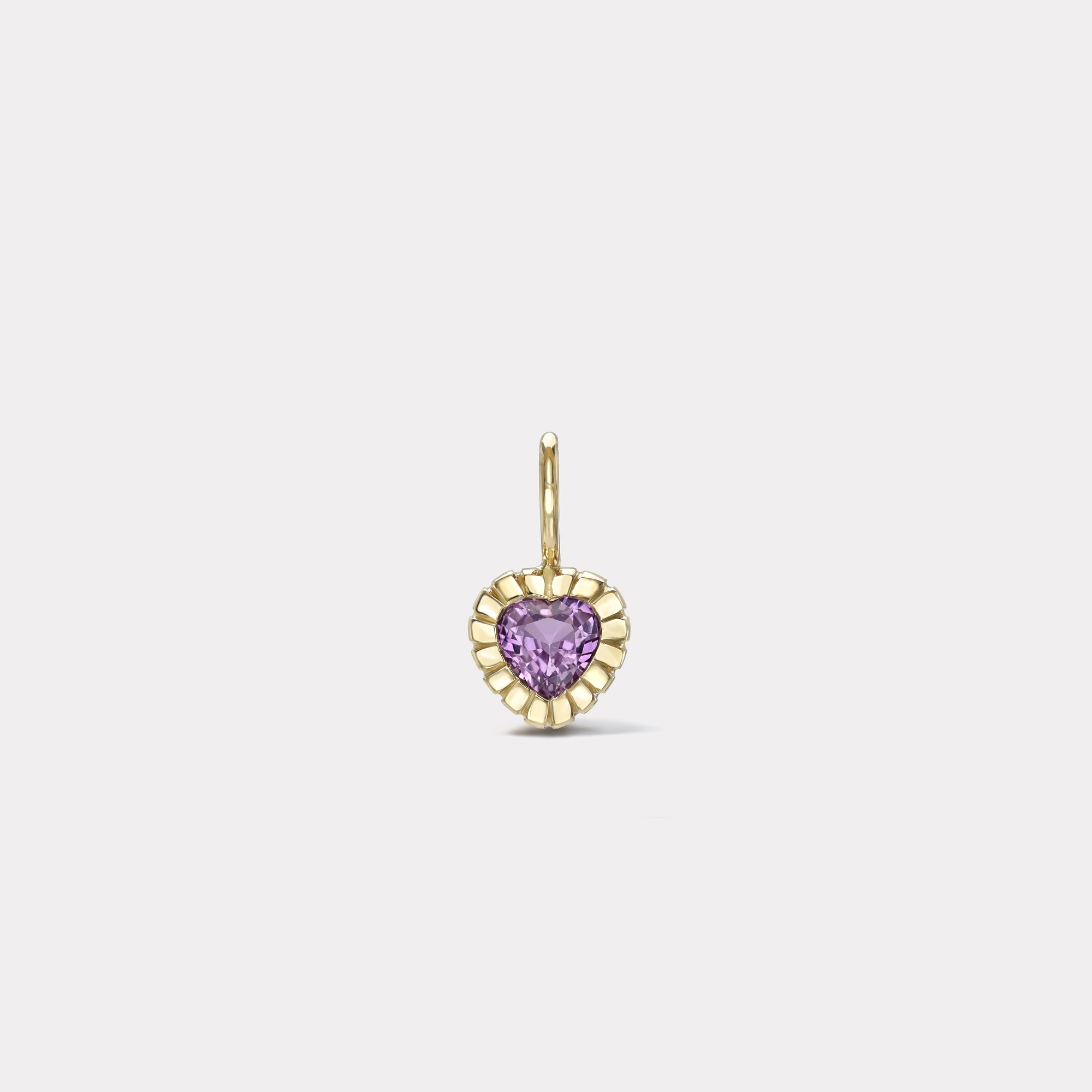 retrouvai 0.89ct Violet Sapphire Heart Heirloom Bezel Charm
