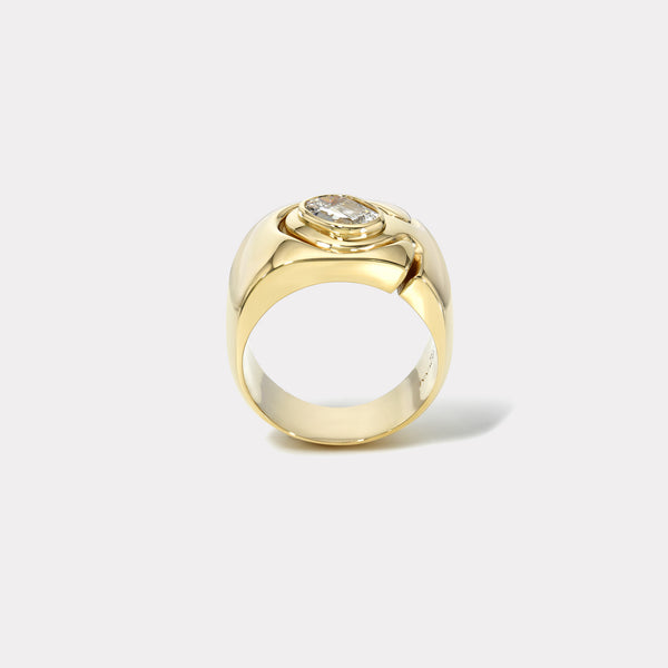 Retrouvai 1.08ct Oval Diamond Impetus Interlocking Puzzle Ring