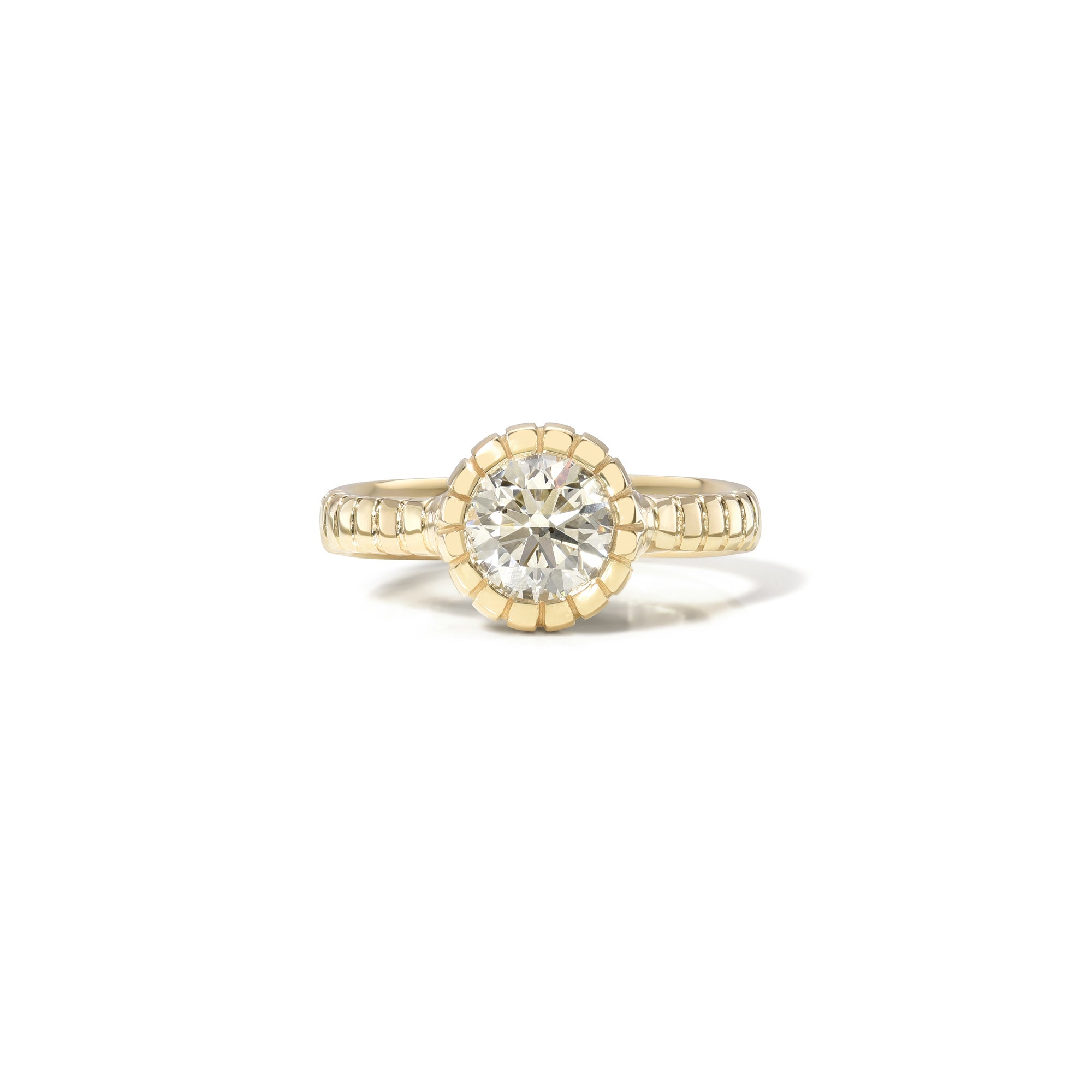 retrouvai 1.08ct Round Diamond GIA Heirloom Bezel Ring