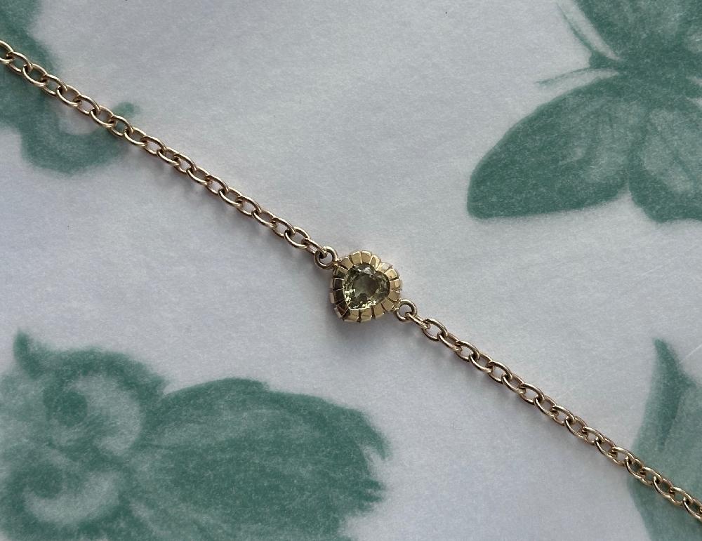 retrouvai 1.12ct Heart Yellow Sapphire Heirloom Bezel Bracelet