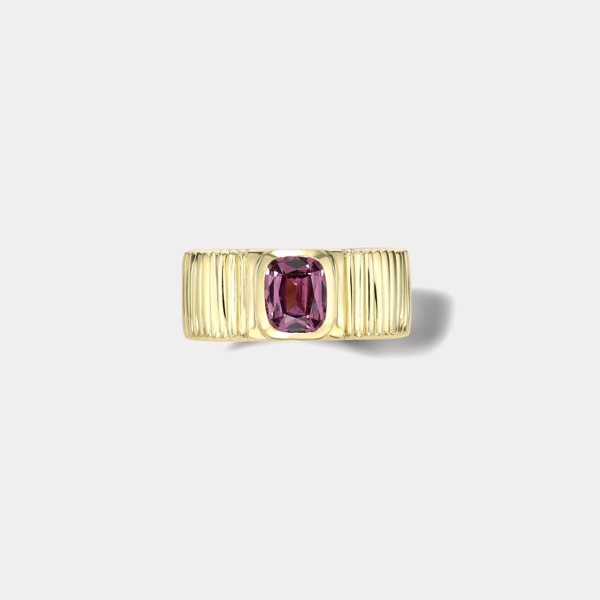 retrouvai 1.21ct Unheated Sapphire Cushion Pleated Solitaire Band