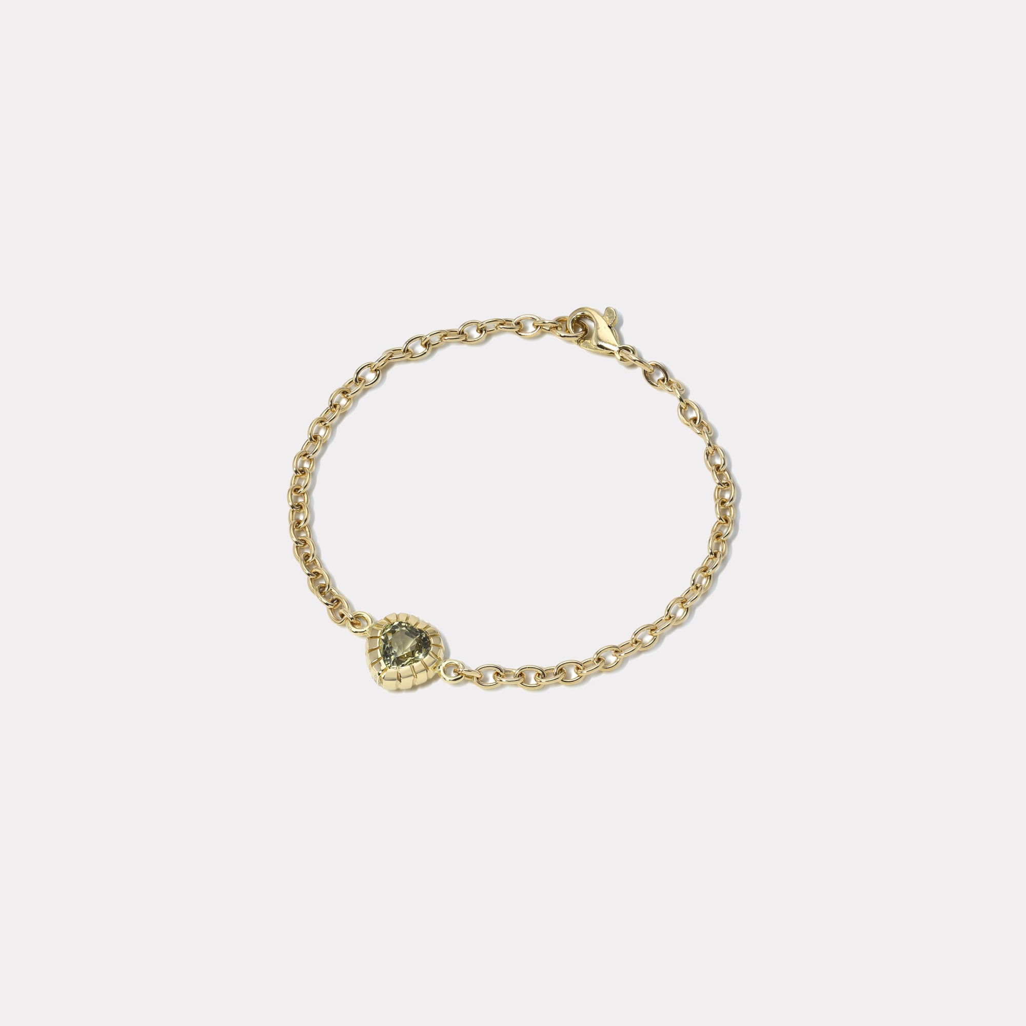 retrouvai 1.24ct Heart Yellow Sapphire Heirloom Bezel Bracelet
