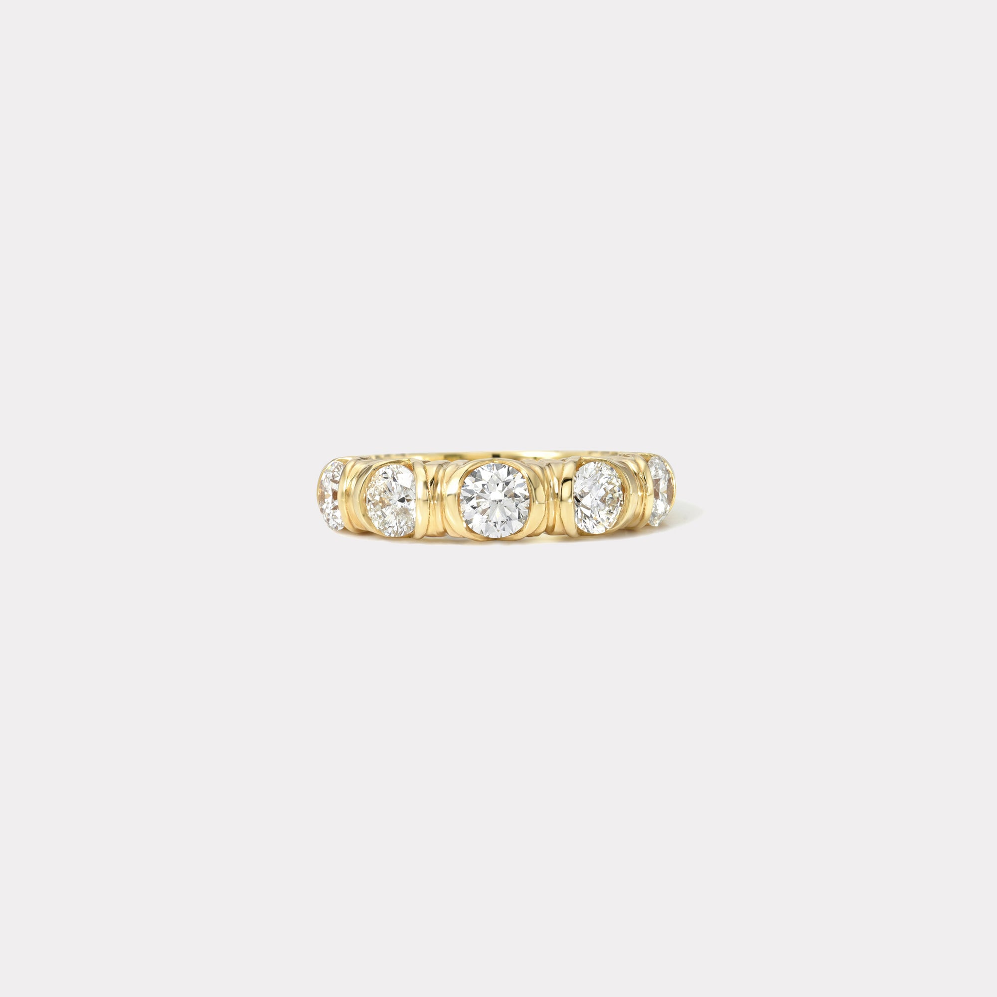 retrouvai 1.25ct Large Modern Love Five Stone Diamond Band