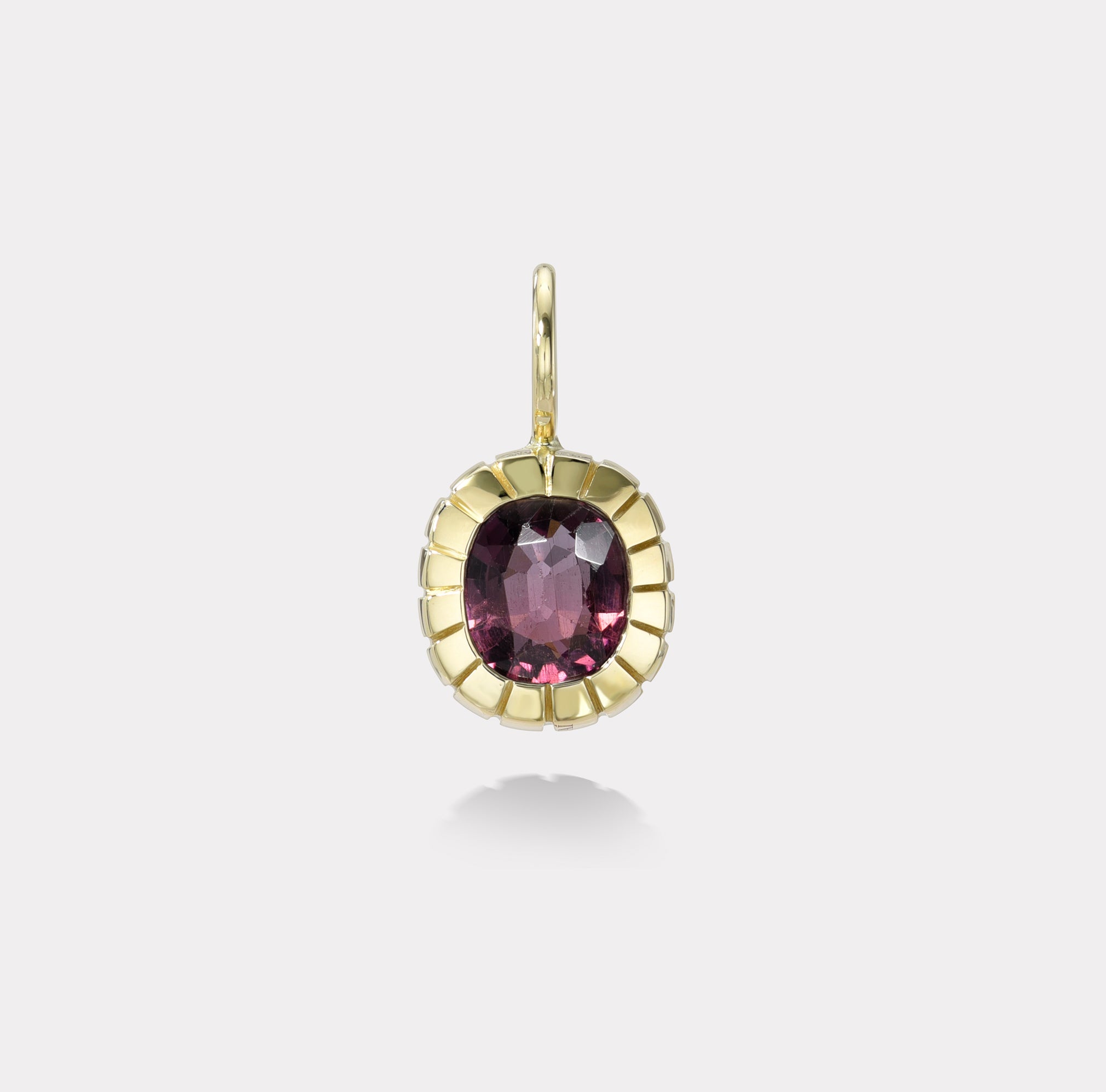 retrouvai 1.3ct Oval Berry Tourmaline Heirloom Bezel Charm